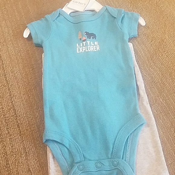 Grey and blue jacket, onesie, and pants set - Picture 4 of 5